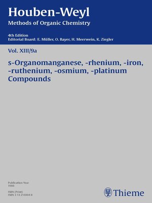 cover image of Houben-Weyl Methods of Organic Chemistry Volume XIII/9a